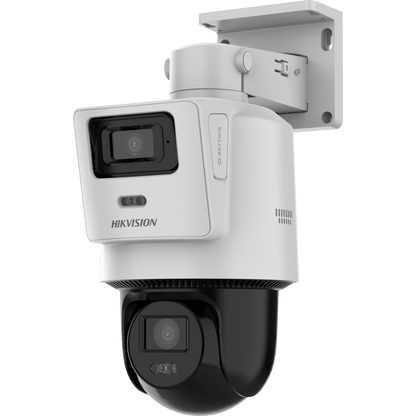 Cámara PTZ TandemVu 4 MP + 4 MP / Lentes 2.8 mm + 8 mm / Dual Light IR + Blanca 30 m / IP66  / Audio Bidireccional