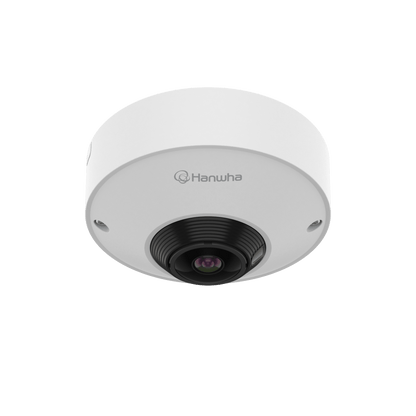 Cámara Ojo de Pez AI 12MP / Resolución 3584x2688 / Lente 1.76mm F1.8 / WDR 120dB / WiseNR II AI / Detección Persona-Vehiculo / PoE 7.3W / IP42 para uso interior