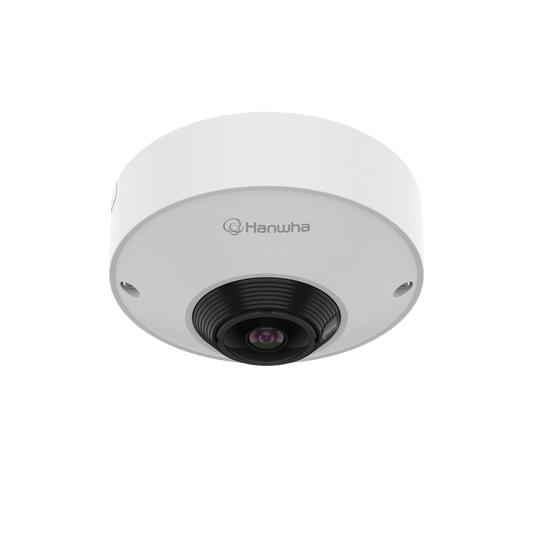 Cámara Ojo de Pez AI 12MP / Resolución 3584x2688 / Lente 1.76mm F1.8 / WDR 120dB / WiseNR II AI / Detección Persona-Vehiculo / PoE 7.3W / IP42 para uso interior