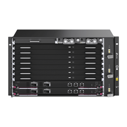 Chassis Optical Line Terminal (OLT) / 7 Slots de Servicio / 160 Gbit/s por Slot / GPON 2.5Gbps + XGS-PON 10Gbps / Gestión Centralizada DPMS / 1:256 Split Ratio / Dual Main Control Redundante / L2+L3 Avanzado