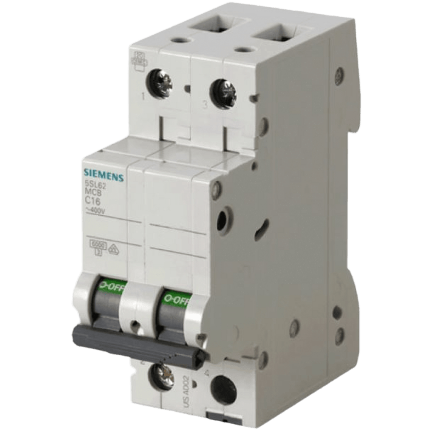 Interruptor Riel Dinn Tipo 5SL6, 2 polos, 63 amp