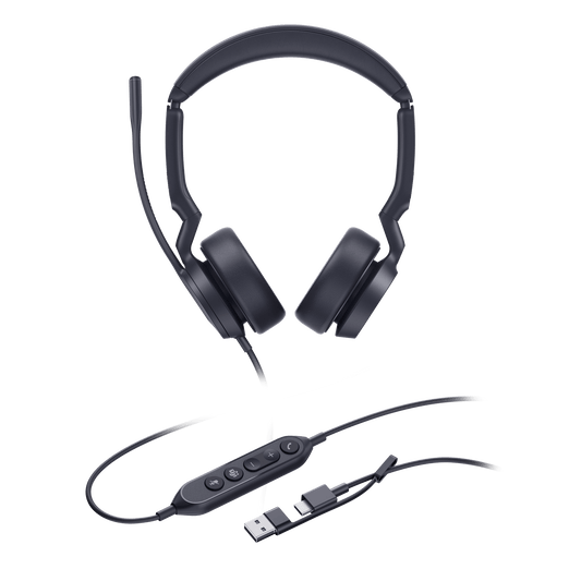 Diadema Alámbrica Yealink UH44 Dual USB-C/A Certificada con Microsoft Teams