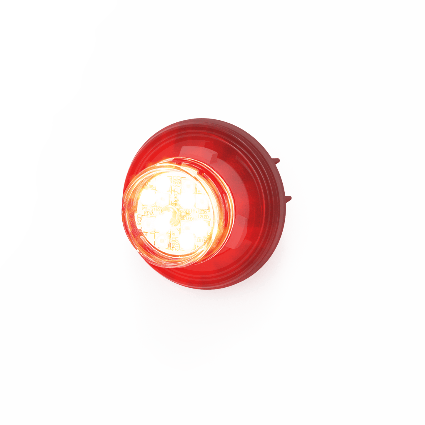 Estrobo Oculto de 12 LED, Rojo/Claro, Bisel Negro, Lente Transparente