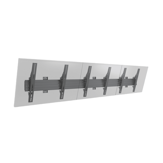 Soporte de Pared para TV / Riel Triple 400T / Capacidad 110 lbs (50 kg) / Compatible 32"-65" / VESA 100x100-600x400 mm / Ajuste Ángulo 5°-15° / Montaje Profesional