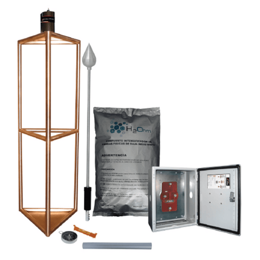 Kit de Pararrayo con Punta con Diámetro de Protección de 300 metros, fabricado en Acero Inoxidable.