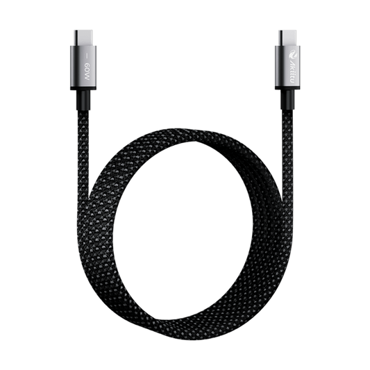 Cable de Carga USB-C a C 1.5 Metros (4.92 Pies) / Tecnología GaN (Nitruro de Galio / Fast-Charging / Potencia 60W / Velocidad Transferencia 480 Mbps / Material Nylon / Conector Aluminio Anodizado