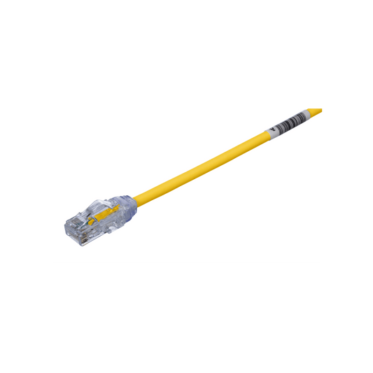 Cable de Parcheo UTP Cat6A, CM/LSZH, Diámetro Reducido (28AWG), Color Amarillo, 3.05 Metros (10 Pies)