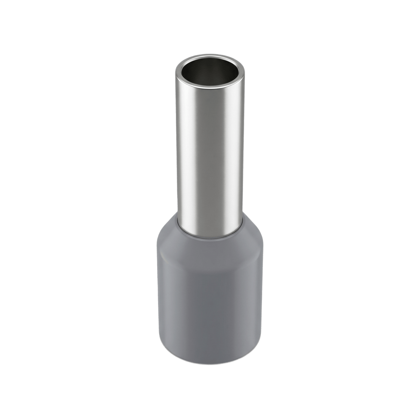 Conector Ferrule | 12AWG  | 4mm²  | Conductor Latón Estañado | Aislamiento PVC Gris | 25 Piezas por Bolsa