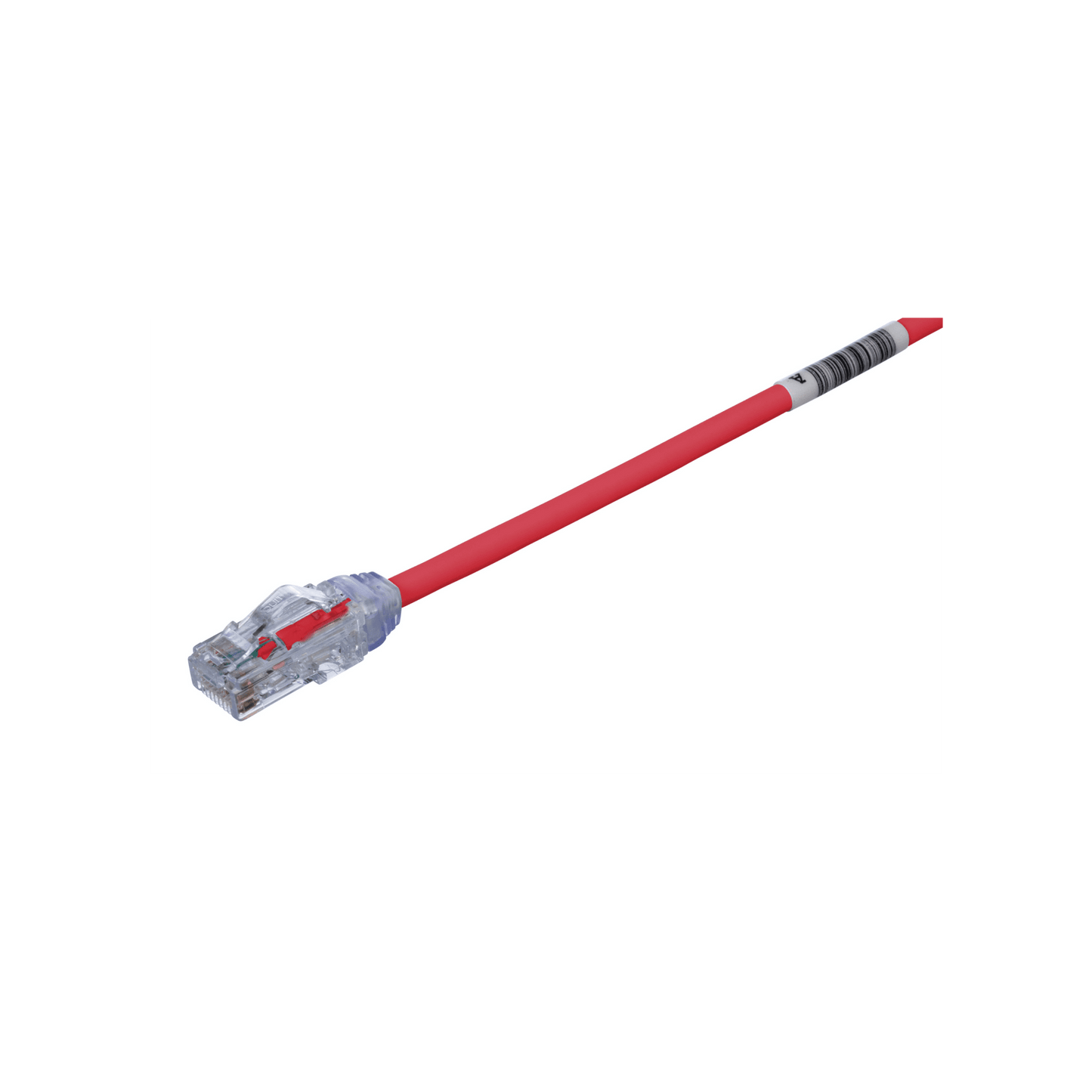 Cable de Parcheo UTP Cat6A, CM/LSZH, Diámetro Reducido (28AWG), Color Rojo, 1 Metro (3.28 Pies).