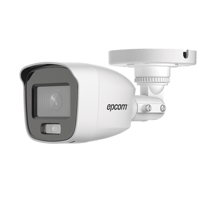 [Dual Light + ColorVu] Bala TURBOHD 3K / 20 mts IR + 20 mts luz blanca / Lente 2.8 (105° de Visión) / Exterior IP66 / Audio por Coaxitron / TVI-AHD-CVI-CVBS / Metal / Smart-Hybrid light