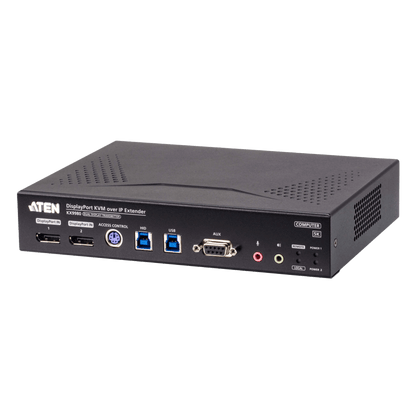 Extensor KVM over IP Dual Display 5K DisplayPort | Transmisión Sin Pérdidas Cero Latencia | Resolución 5120x2880 @ 30Hz | Dual SFP+ 10Gbps hasta 10 km | Redundancia de Energía y Red | Encriptación AES-256 | Gestió