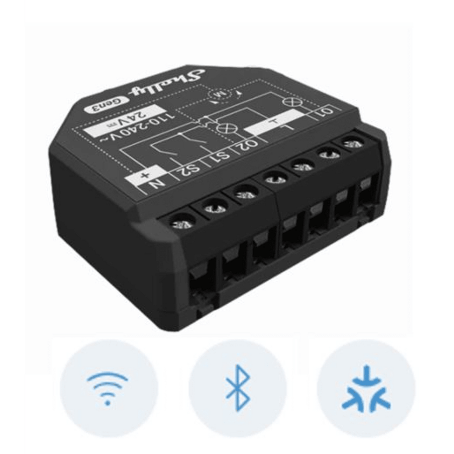 Apagador inteligente Wifi 2.4 / 2 canales  Para apagador doble / 10A por canal / Compatible con asistentes de voz