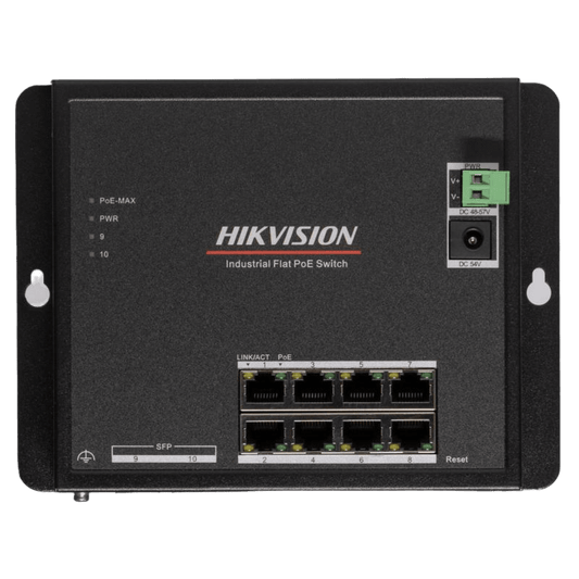 Switch Industrial / Administrable Gigabit / 8 Puertos Gigabit PoE+ (30 W) / 2 Puertos SFP / 240 W Total / 48 a 57 VCD / Ideal para Proyectos / 300 Metros de Distancia