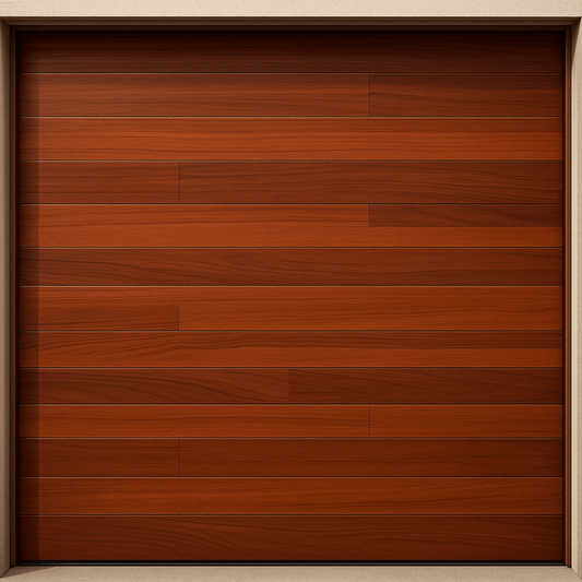 Puerta de Garage de Alta Calidad / Estilo Americano / Acabado Laminado PREMIUM / Color Madera Clara / 16x7 Pies.