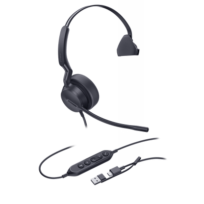 Diadema Alambrica UH42 SE Mono USB-C/A de Yealink con Sonido HD y Tecnología AI Noise Cancelling