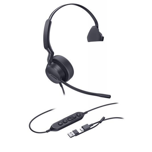 Diadema Alambrica UH42 SE Mono USB-C/A de Yealink con Sonido HD y Tecnología AI Noise Cancelling