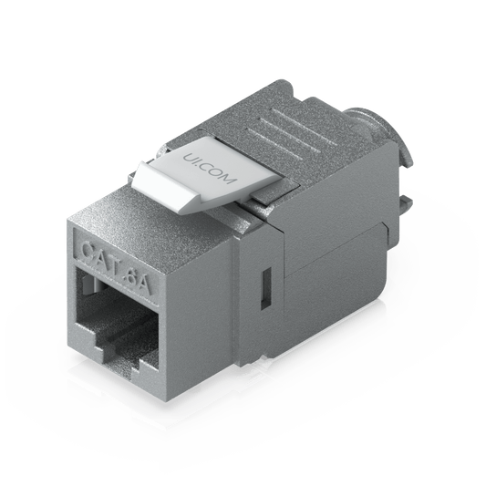 Keystone Jack Cat6A Tipo Toolless para Terminación sin Herramientas, Instalación Snap-In en Patch Panel, Paquete con 12 Piezas