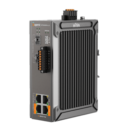 Switch Industrial Administrable / Gigabit con 2 Puertos PoE bt / 2 Puertos PoE af/at / 2 SFP Gigabit / Soporta RS485 / Presuepuesto PoE 128W