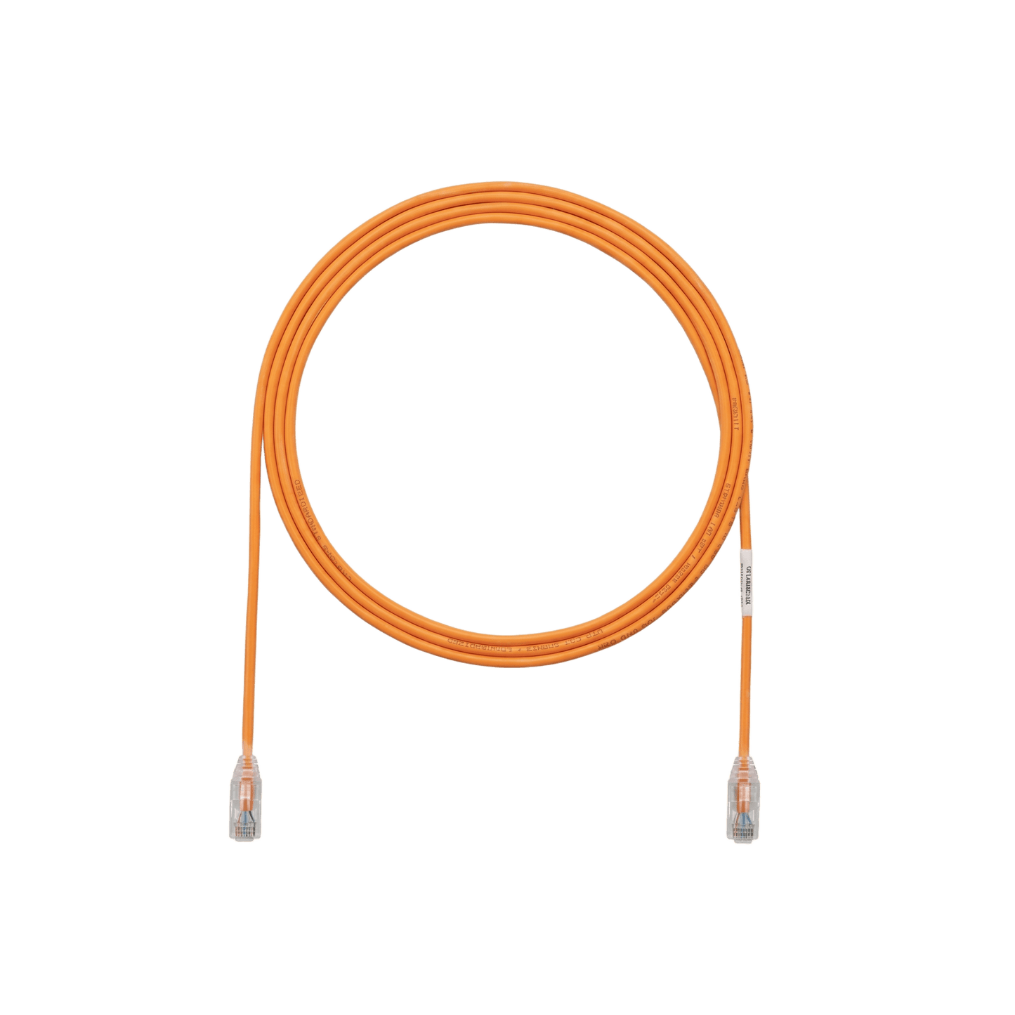 Cable de Parcheo TX6, UTP Cat6, Diámetro Reducido (28AWG), Color Narnaja, 0.30 Metros (1 Pie)