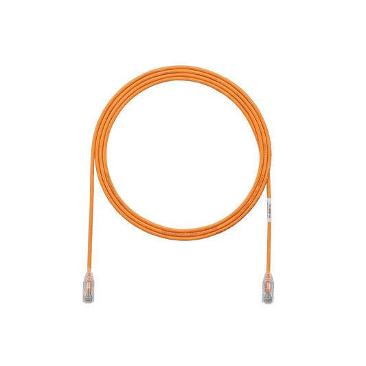 Cable de Parcheo TX6, UTP Cat6, Diámetro Reducido (28AWG), Color Narnaja, 0.30 Metros (1 Pie)