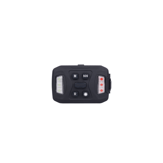 Luz Auxiliar Recargable, 26 LEDs, Rojo/Azul/Blanco, Incluye Clip y Base Magnética