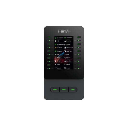 Módulo de Expansión EM60 con Pantalla a Color / 4.3 Pulgadas 480x272 / 60 Teclas Programables DSS / USB Tipo-C / Compatible con V65-V66-V66 Pro / Cascada hasta 4 Módulos / Con Soporte Ajustable