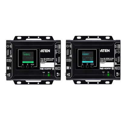 Codificador/Decodificador HDMI | Over IP H.265 True 4K | 3840x2160@60Hz 4:4:4 | Audio Embebido-Desembebido | Función de Video Wall | USB 2.0 + RS-232 | Matriz AV | PoE