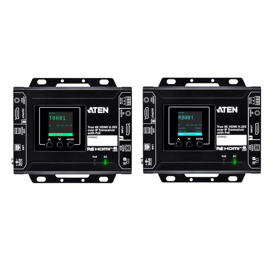 Codificador/Decodificador HDMI | Over IP H.265 True 4K | 3840x2160@60Hz 4:4:4 | Audio Embebido-Desembebido | Función de Video Wall | USB 2.0 + RS-232 | Matriz AV | PoE
