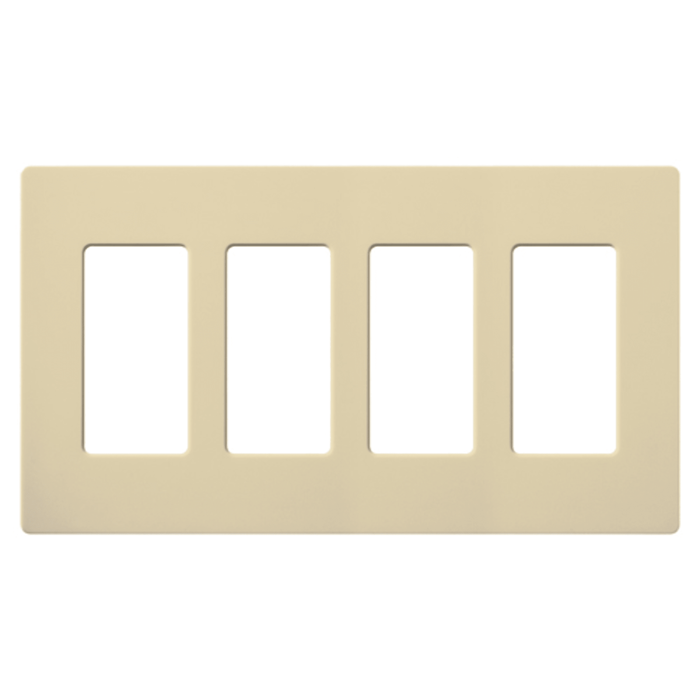 Placa de pared 4 espacios, color blanco, para atenuador (dimmer), switch ó control remoto PICO inalámbrico