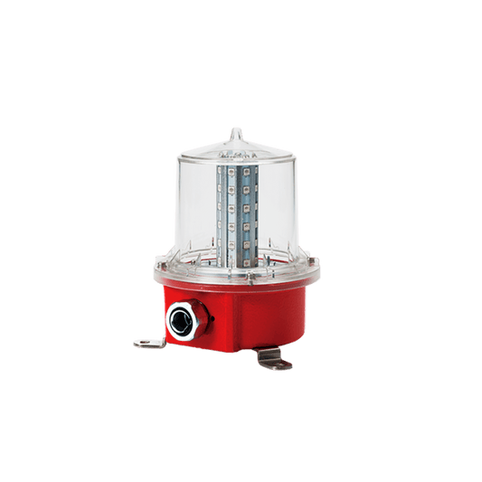 Luz de Obstrucción de Aviación LED de Baja Intensidad Tipo A Color Rojo, 24 VCD, Protección IP66 y Grado ICAO