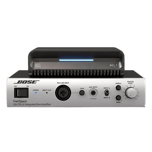 KIT Amplificador IZA250LZ y Streamer de Audio Modular MS.1 | PoE + USB-C | HDMI eARC + Óptica + RCA | Bluetooth LE Audio | WiFi | Control4-Crestron-Elan-RTI-URC-Savant-Lutron | AirPlay2-GoogleCast-SpotifyConnect