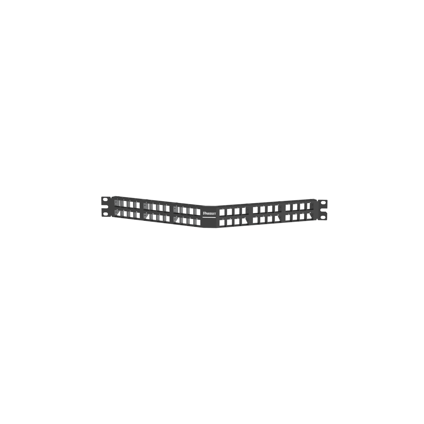 Panel de Parcheo Modular Keystone (Sin Conectores), Angulado, de 48 Puertos, 1UR