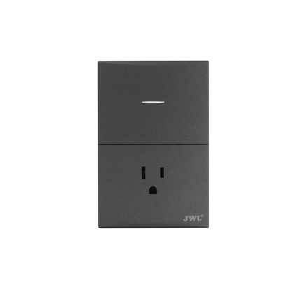 Placa con Interruptor Sencillo y 1 Toma  Corriente 10 -15 A 127 V  60 Hz.