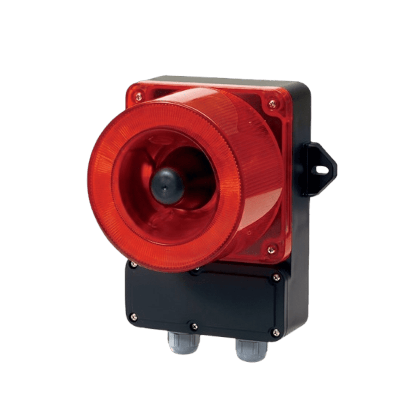 Combinación Luz estroboscópica LED de color rojo y Sirena, Iniciado por Teléfono (TI) con 31 Sonidos Incorporados Máx. 115dB, protección IP66, Voltaje 110V-220VCA