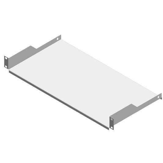 Charola para Rack Blanca de 19" de 2 postes, 23 cm de Profundidad, 1 Unidad de rack