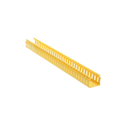 Canaleta Ranurada de PVC sin Tapa, Tipo H (Tapa Abisagrada), 2 in de Ancho, 2 in de Alto y 3048 mm de Largo, Color Amarillo