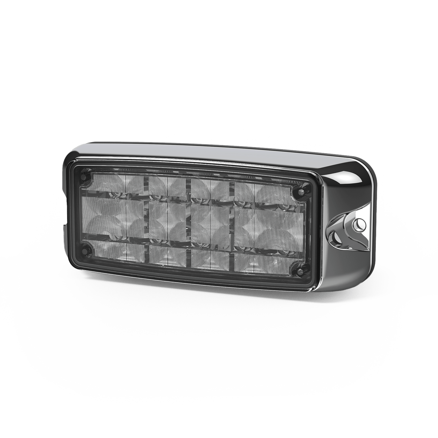 Luz de Advertencia de 5X2" 10 LED, Rojo/Azul, Bisel Cromado, Lente Transparente