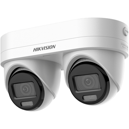 PanoVu Series / Lente Dual de 4 Megapixel / 2 Lentes Fijos de 2.8 mm / Recomendado para Pasillos o Esquinas / IP67 / IK10 / PoE / WDR 120 dB / 10 mts IR / Entrada y Salida de Audio y Alarma / MicroSD / ACUSEEK