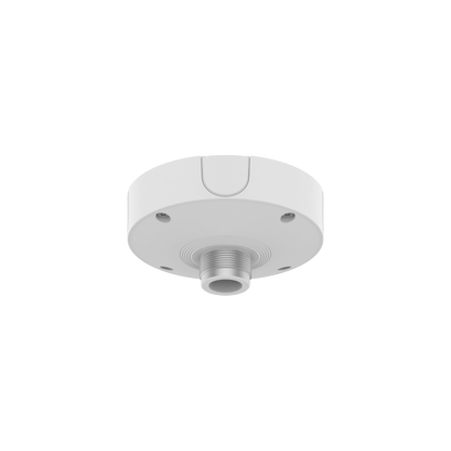 Base de Montaje para Techo SBP-180CMB / Aluminio / Color Blanco RAL9003 / Diámetro 180 mm / Peso 970 g / Tornillo TR30 / Orificio Conduit 19.1 mm / Compatible con Múltiples Modelos Hanwha