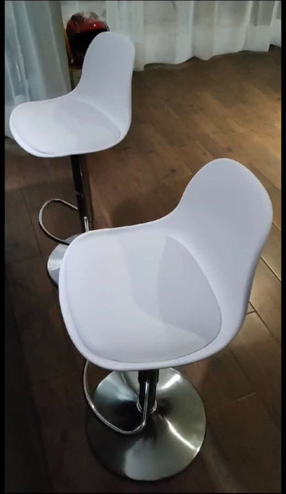 SET DE 2 BANCOS GIRATORIOS / OFICINA - BARRA- COMEDOR- ETC, Blanco, Gris y Negro