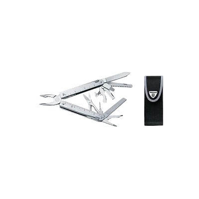 SwissTool - Multiherramienta tipo Navaja de Acero Inoxidable con Pinza y Funda de Nylon