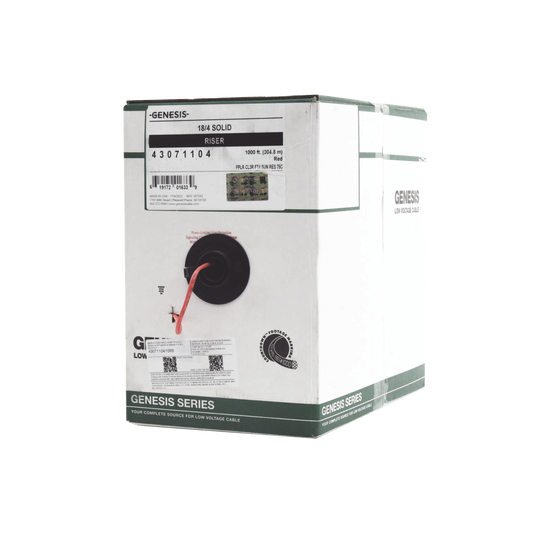 Bobina de 305 Metros de Alambre / 4x18 AWG / Tipo FPLR-CL2R / Resistente al Fuego / Color Rojo / Para Sistemas Contra Incendio o Sistemas de Evacuación