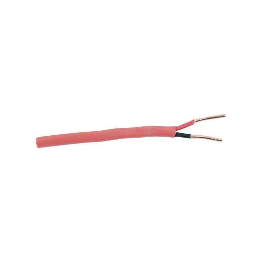 Bobina de Alambre de 305 Metros / 2x14 AWG / Tipo FPLR-CL2 / Color Rojo / Para Aplicaciones en Paneles de Detección de Incendio y Sistemas de Evacuación