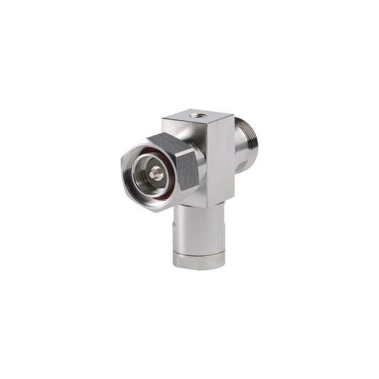Arrestor Plus® Dual Band Quarterwave Surge Arrestor (T-shaped), 806–960 MHz and 1700–2170 MHz, with interface types DIN Female and DIN Male