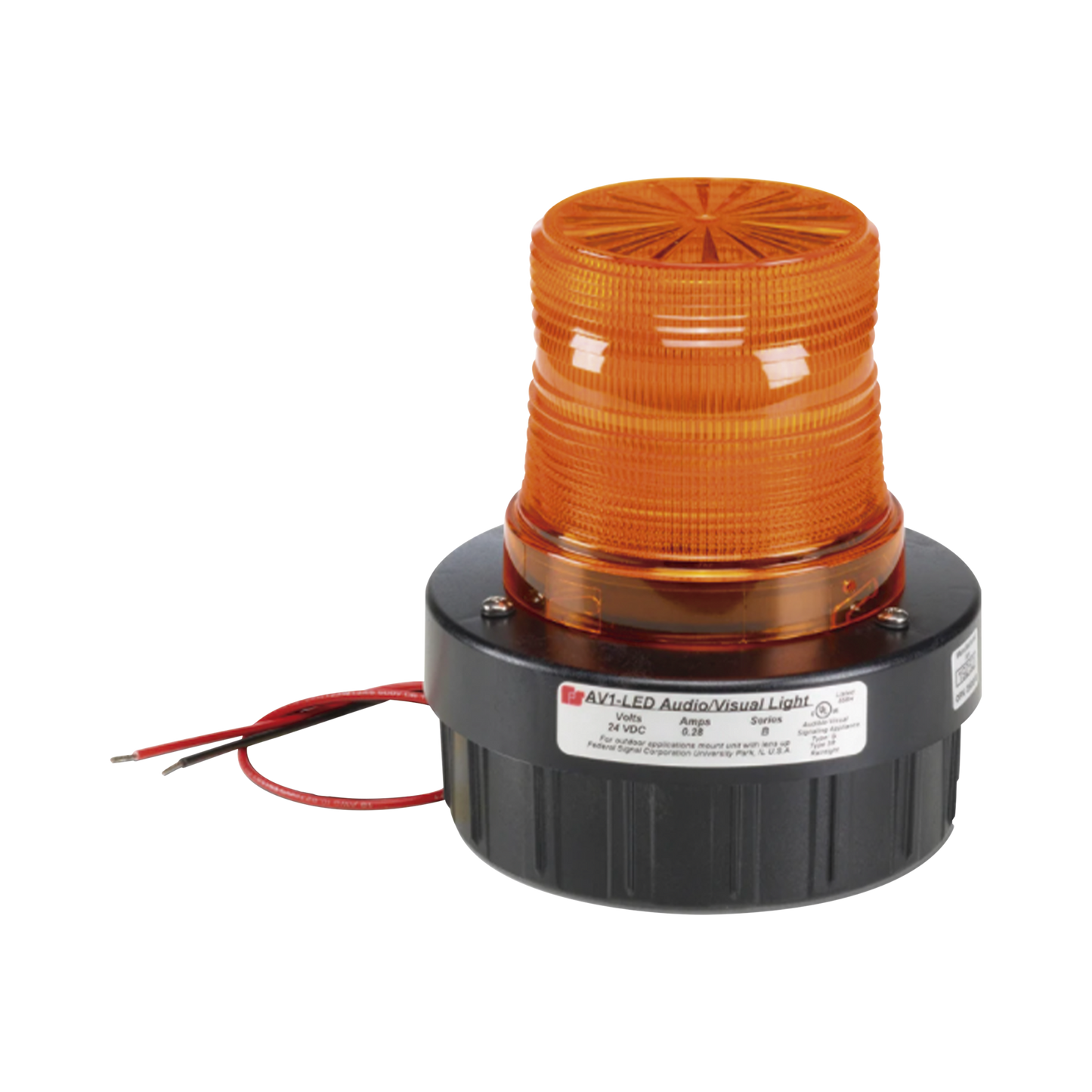 Luz LED intermitente visual audible, UL y cUL, 120 Vca, Ambar