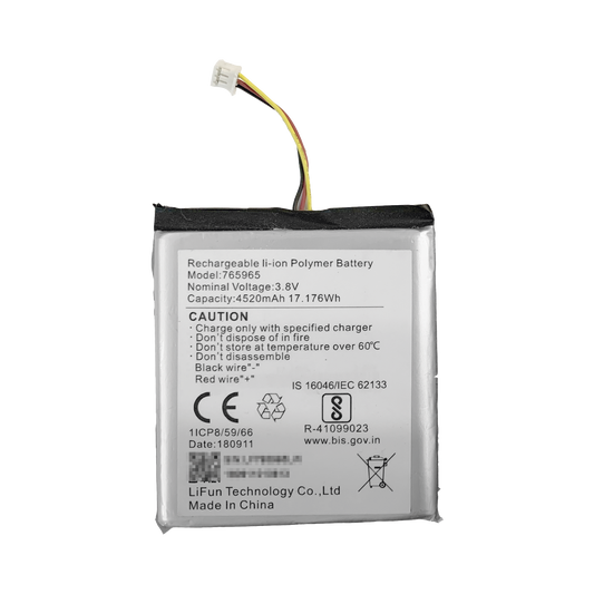 Batería de Respaldo para Panel de Alarma Hikvision / 4520 mAh / Compatible con Paneles AX PRO - AX HUB - Hibrido Versión 1 (DS-PHA64-W4P)