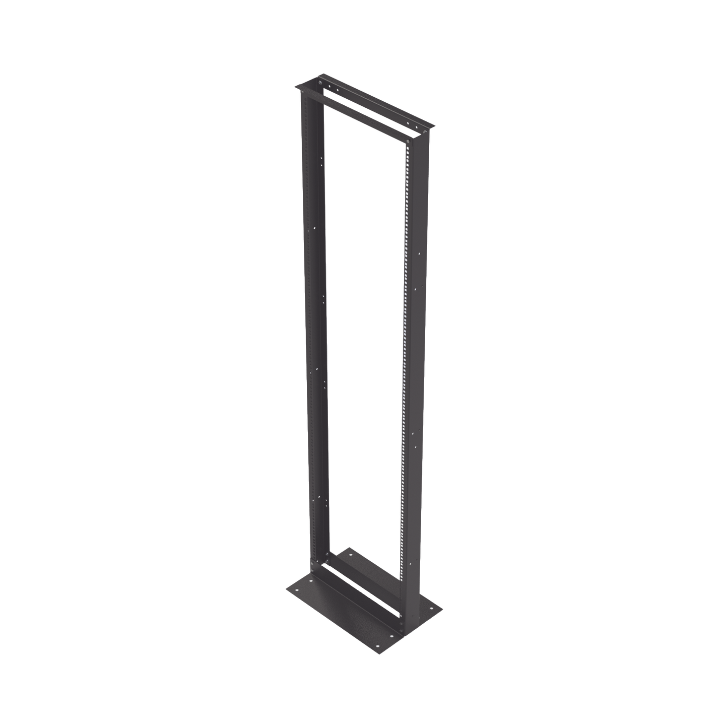 Rack de 2 Postes, Estándar 19", 42 Unidades, Fabricado en Acero, Base "L" para Anclar a Piso.
