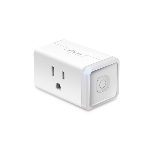 Mini tomacorriente inteligente Wi-Fi, 100 - 120V~, 50/60Hz, 15.0A, compatible con Amazon Alexa y Google Assistant, color blanco.