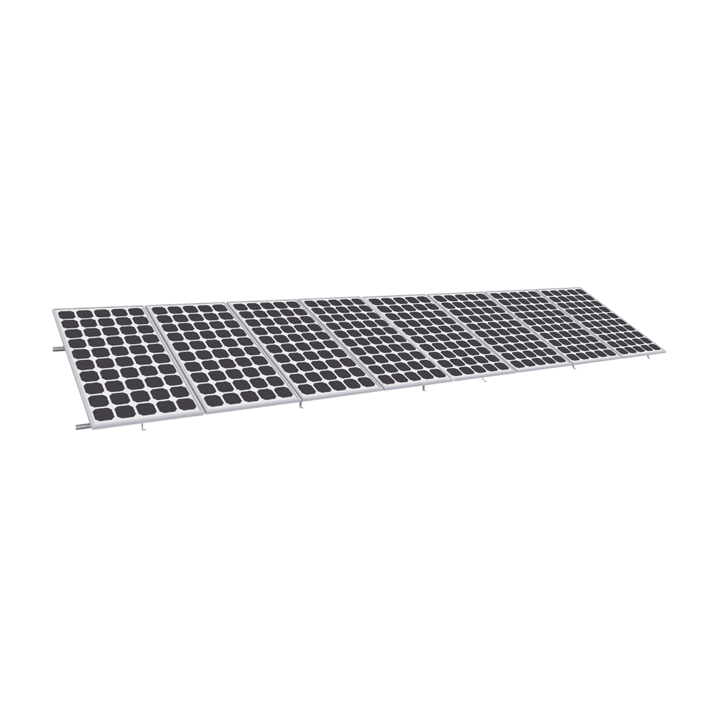 Montaje para Panel Solar, Riel "8" de 5400mm para Módulos con Espesor de 35mm, Velocidad de Viento Máx. 136km/h (20° a 45°)