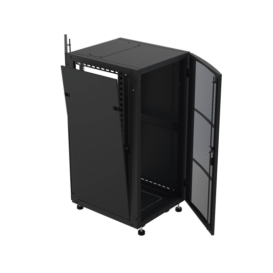 Gabinete Profesional para Telecomunicaciones de Piso, 24 UR, 600 mm de Profundidad, Puerta Ventilada y Chapa de Seguridad con Llave Única para un Almacenamiento Eficiente y Protegido